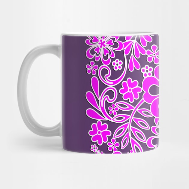 Hibiscus Pink and Purple Pattern by BluedarkArt